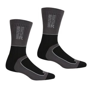 Regatta Mens Samaris 2 Season Socks (Pack of 2) / Black/Dark Steel